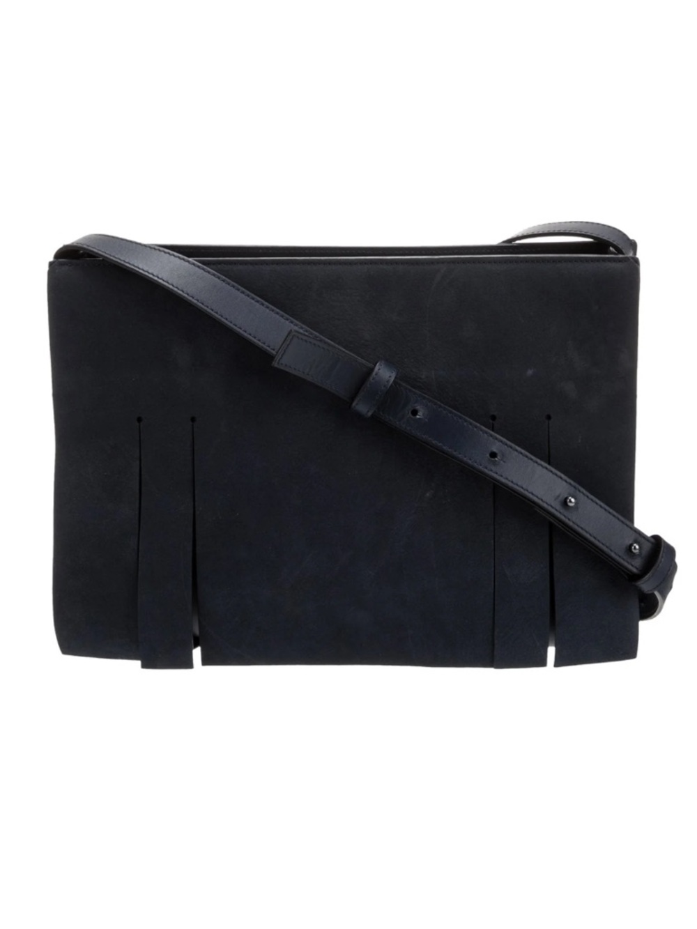 Vince Navy Double Fringe Messenger Bag NWOT